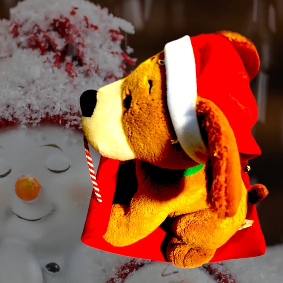 Hallmark Jingle Pals "Rockin' Rover" Brown Barking Animated Dog on Sleigh 9"Tall - Picture 2 of 7